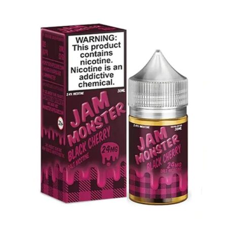 Black Cherry Jam Monster Salt Nic E-Juice 30ml – A mouthwatering blend of sweet black cherry jam, buttery toast, and smooth nicotine salts for an indulgent vape.