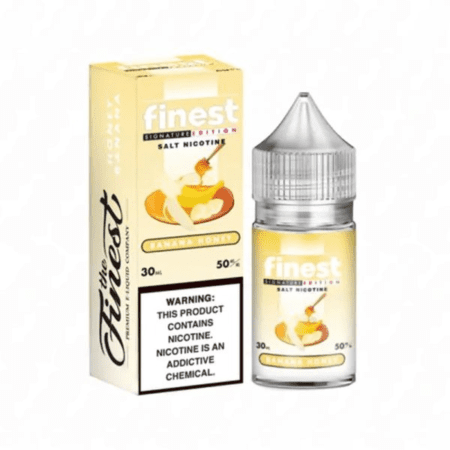 Banana Honey The Finest SaltNic – Honey-Drizzled Milk, Roasted Banana Nuts, and Whipped Cream