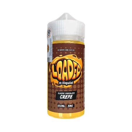 Classic Chocolate Crepe Loaded E-Liquid 100ml – Decadent chocolate and rich crepe flavors blended for a sweet and savory vape treat.
