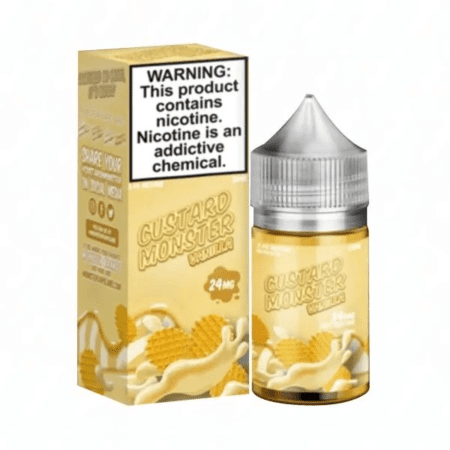 Vanilla Salt Custard by Custard Monster – A smooth blend of warm vanilla and creamy custard infused with nicotine salts for a rich and satisfying vape.