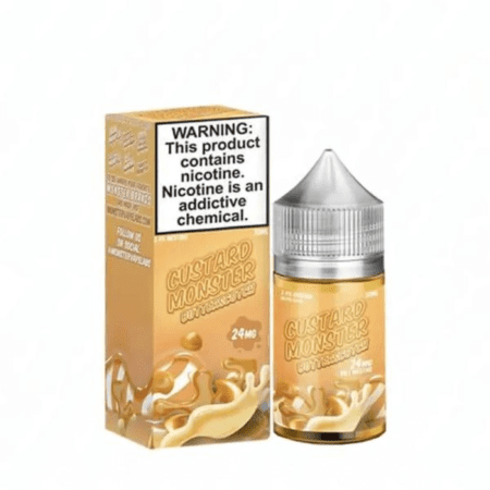 Custard Monster Salt Butterscotch – A rich blend of sweet caramel and silky custard, infused with nicotine salt for a smooth and flavorful vape experience.