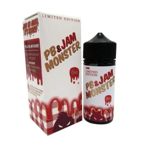 Strawberry Limited Edition PB & Jam Monster E-Juice 100ml – A delicious blend of creamy peanut butter, sweet strawberry jam, and buttery toast.